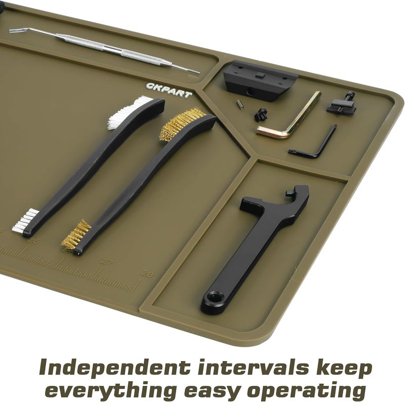 CKPART Rifle Gun Cleaning Mat, Anti-Slip Rubber Tactical Magnetic Mat, Gun Maintenance Mat,Gun Maintenance Mat for Gun Cleaning Kits 36" x 12" - Image 2